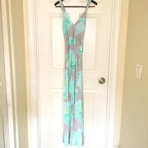 Apt.9 Women's Long Maxi Dress Size XL Gray Teal